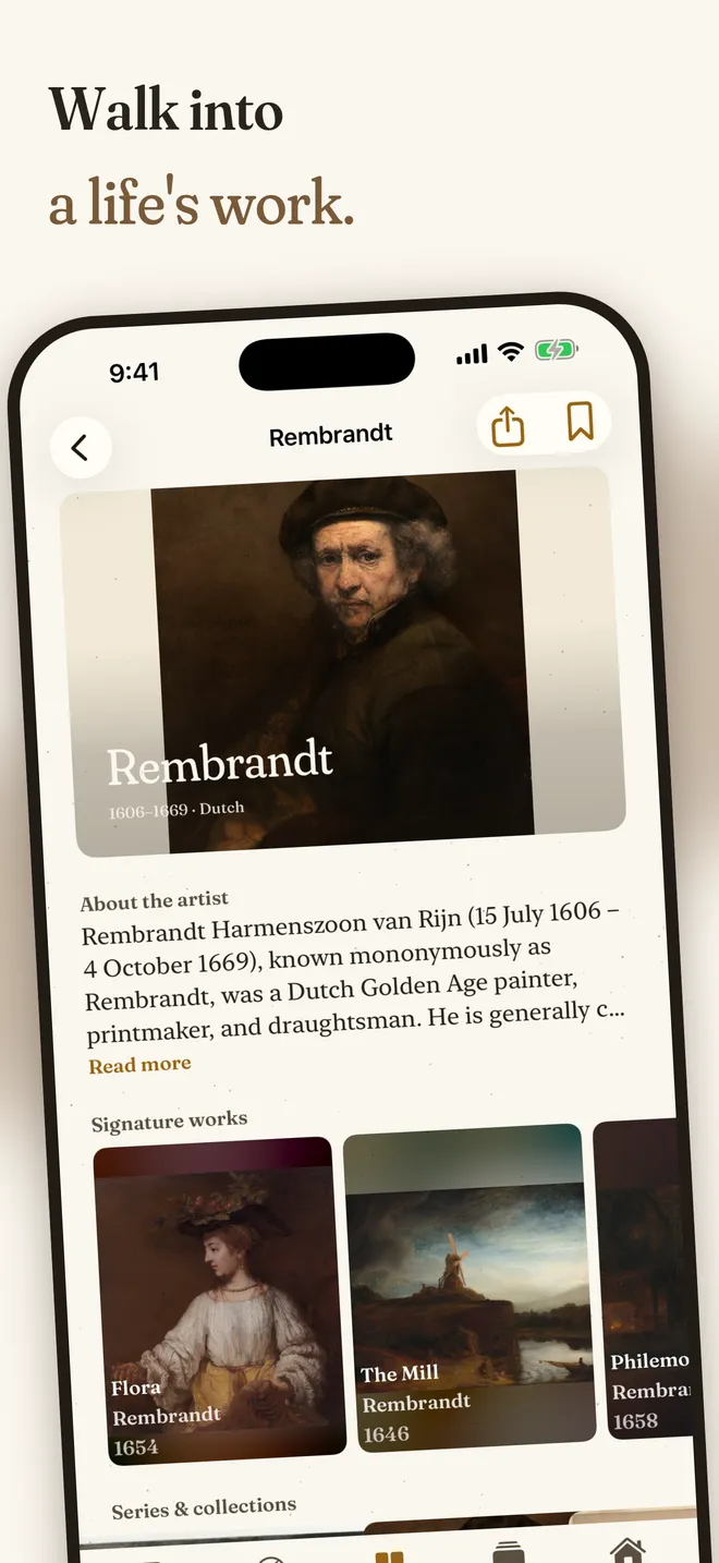 Curated tours in the Artifact World Gallery iOS app