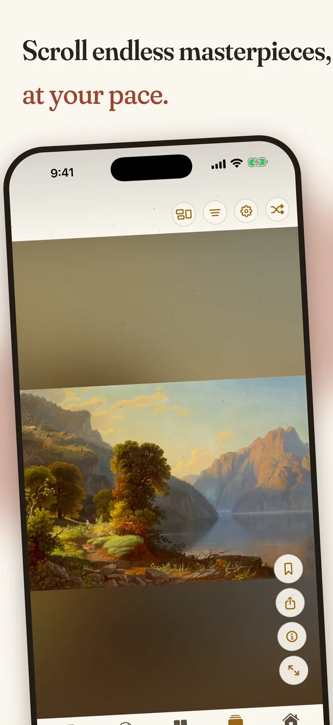 Saved works in the Artifact World Gallery iOS app