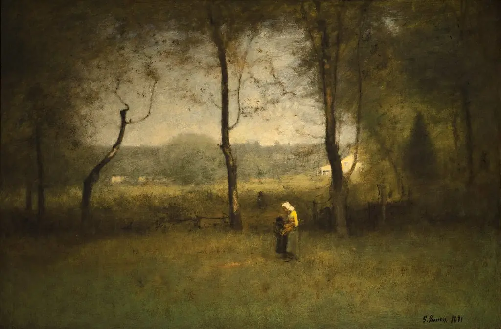 Wood Gatherers, an Autumn Afternoon, by George Inness, oil