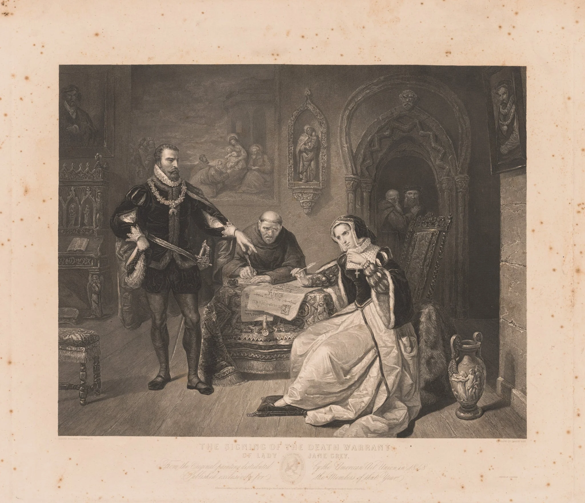 Signing of the Death Warrant of Lady Jane Grey, detail