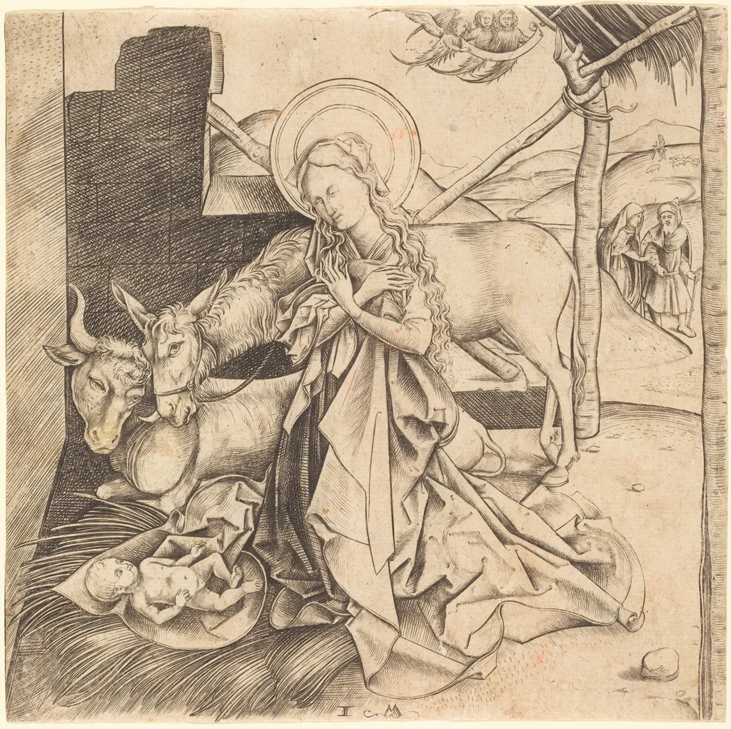 The Nativity, by Israhel van Meckenem, ink, 1474