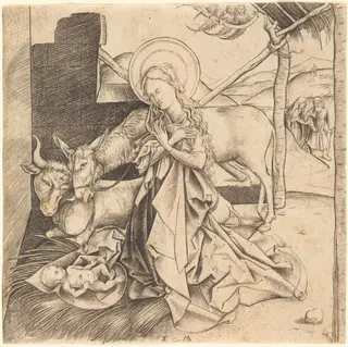 The Nativity, by Israhel van Meckenem, ink, 1474