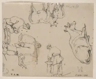 Chinese figures and cattle, by George Chinnery, 14