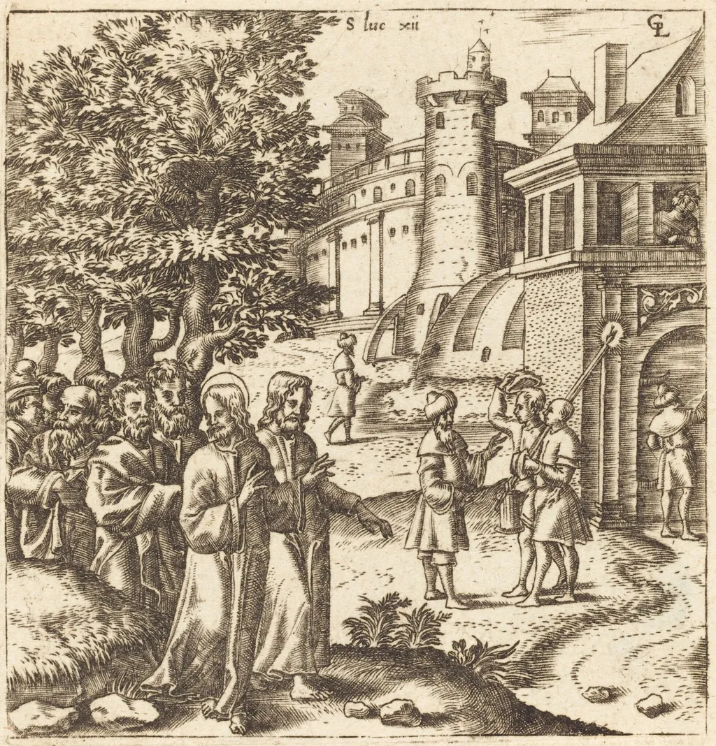 Christ Teaching the Multitude, by Léonard Gaultier, ink, 1578