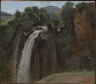 Waterfall at Terni, by Jean Baptiste Camille Corot, oil, 1826