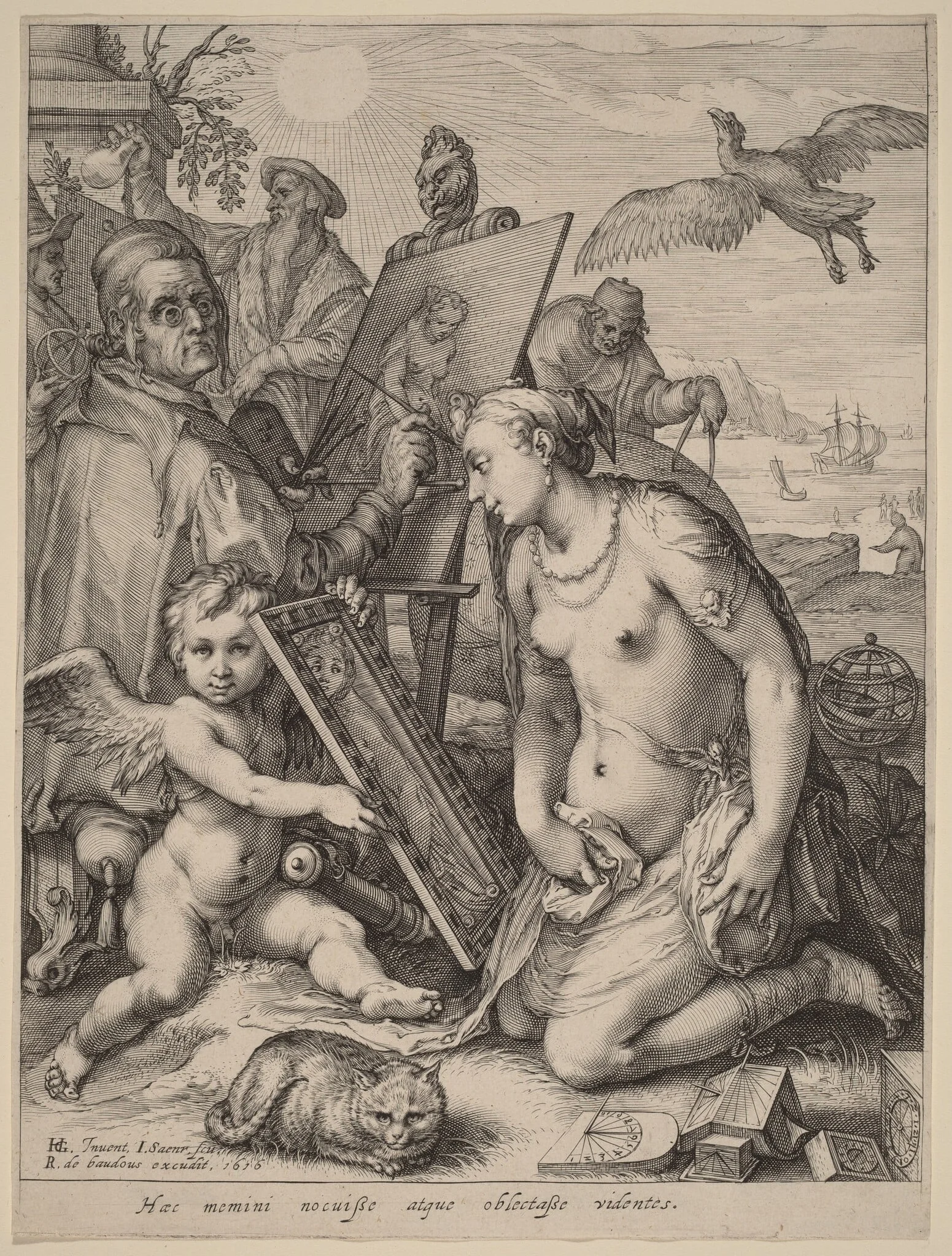 Artist Painting a Nude Woman: Allegory of Visual Perception, detail