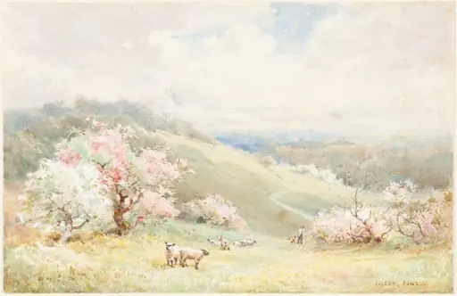Spring, by Joseph Rubens Powell, gouache, 1843