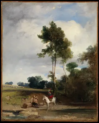 Roadside Halt, by Richard Parkes Bonington, oil, 1826
