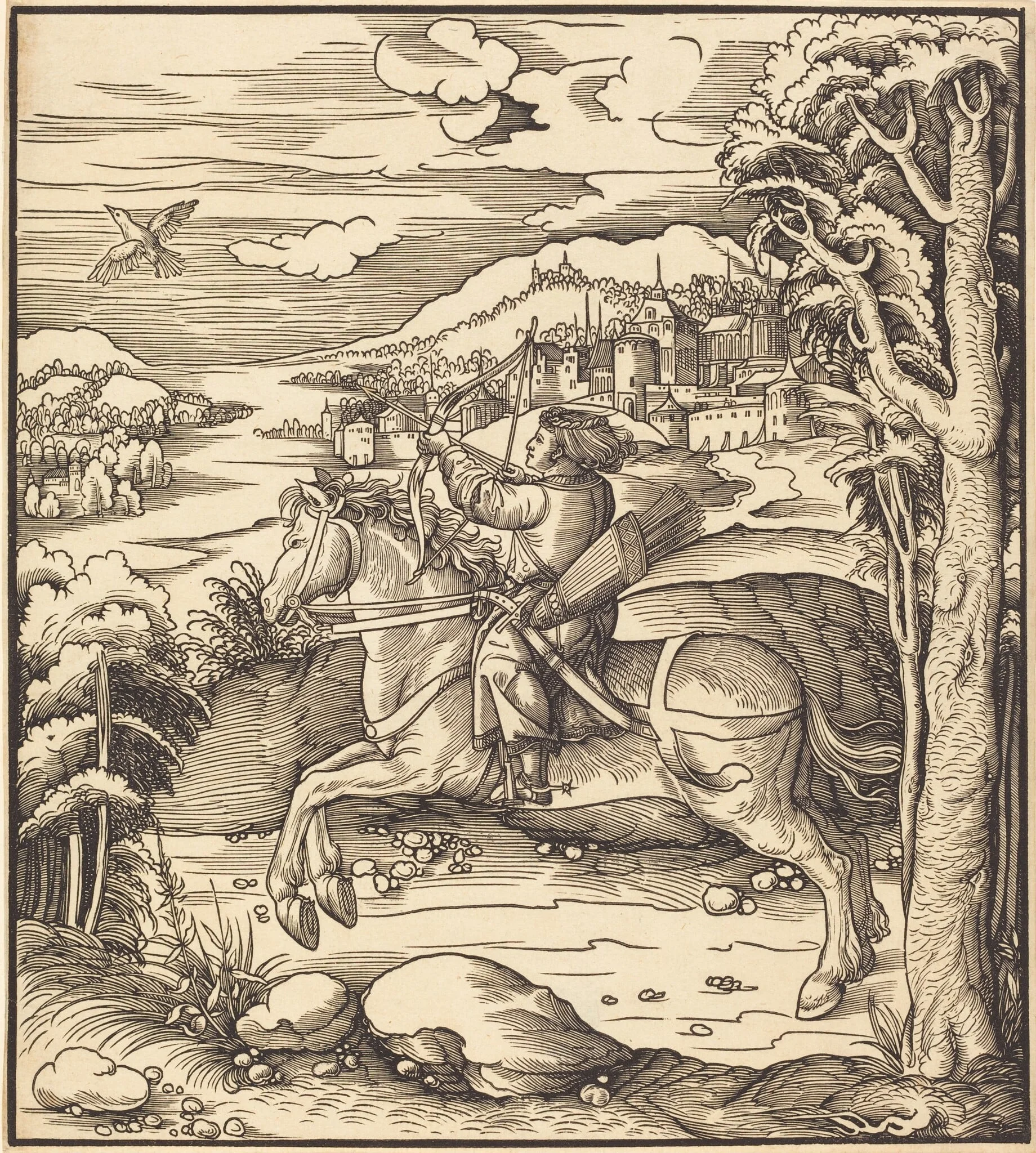 The Prince at the Bird-Catching, detail