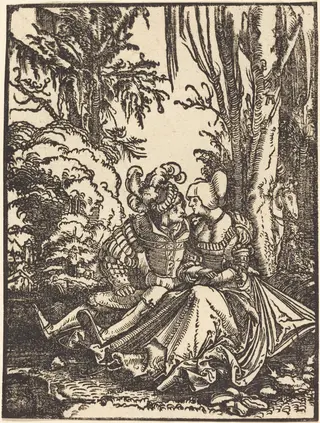 Pair of Lovers in a Landscape, by Albrecht Altdorfer, ink, 1511