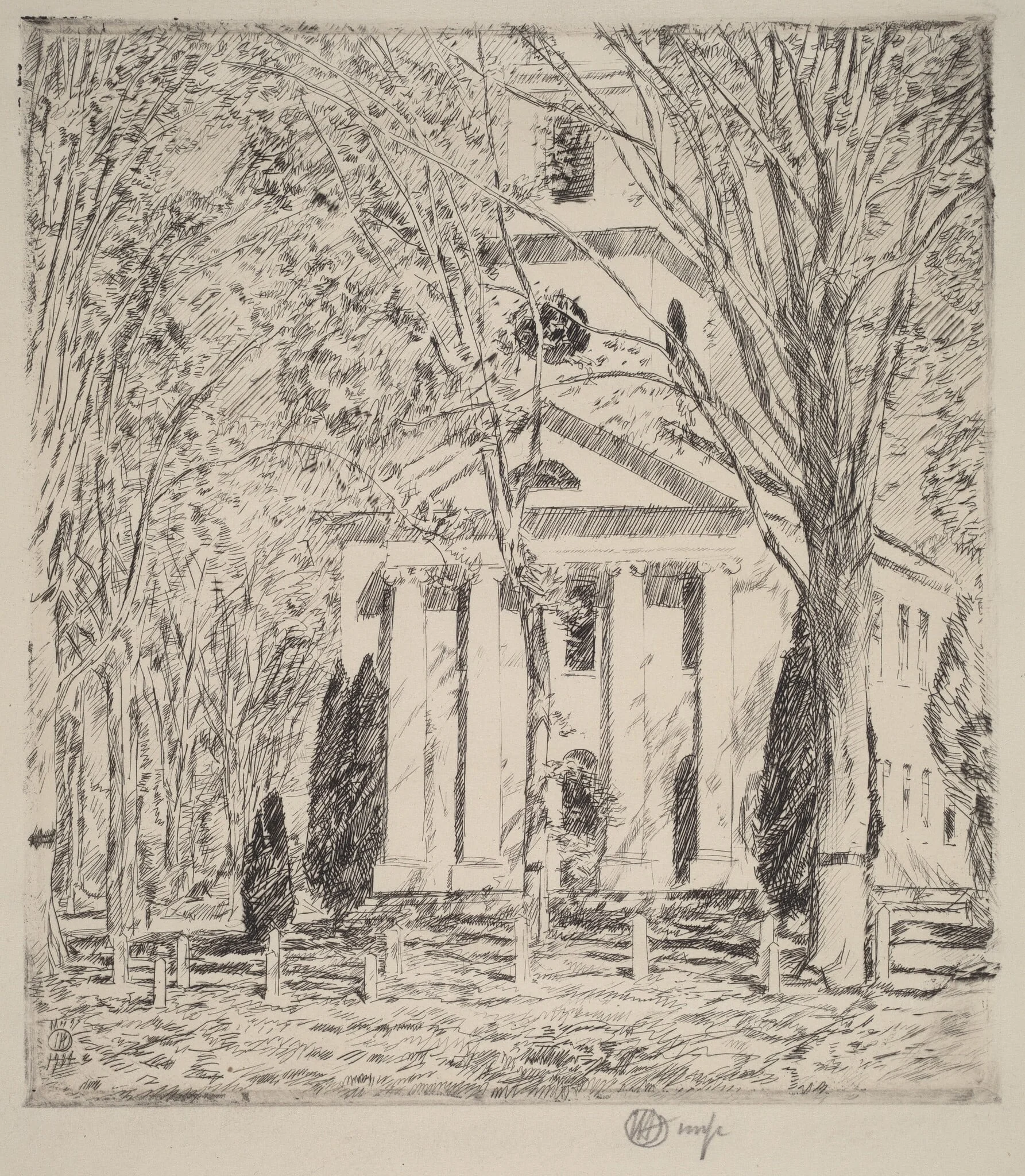 The Church at Old Lyme, detail