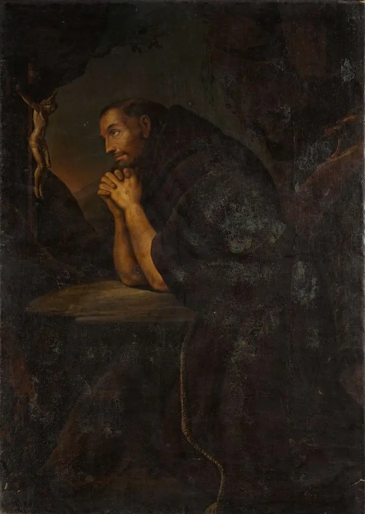 Praying monk, by Franciszek Lekszycki, oil, 1652