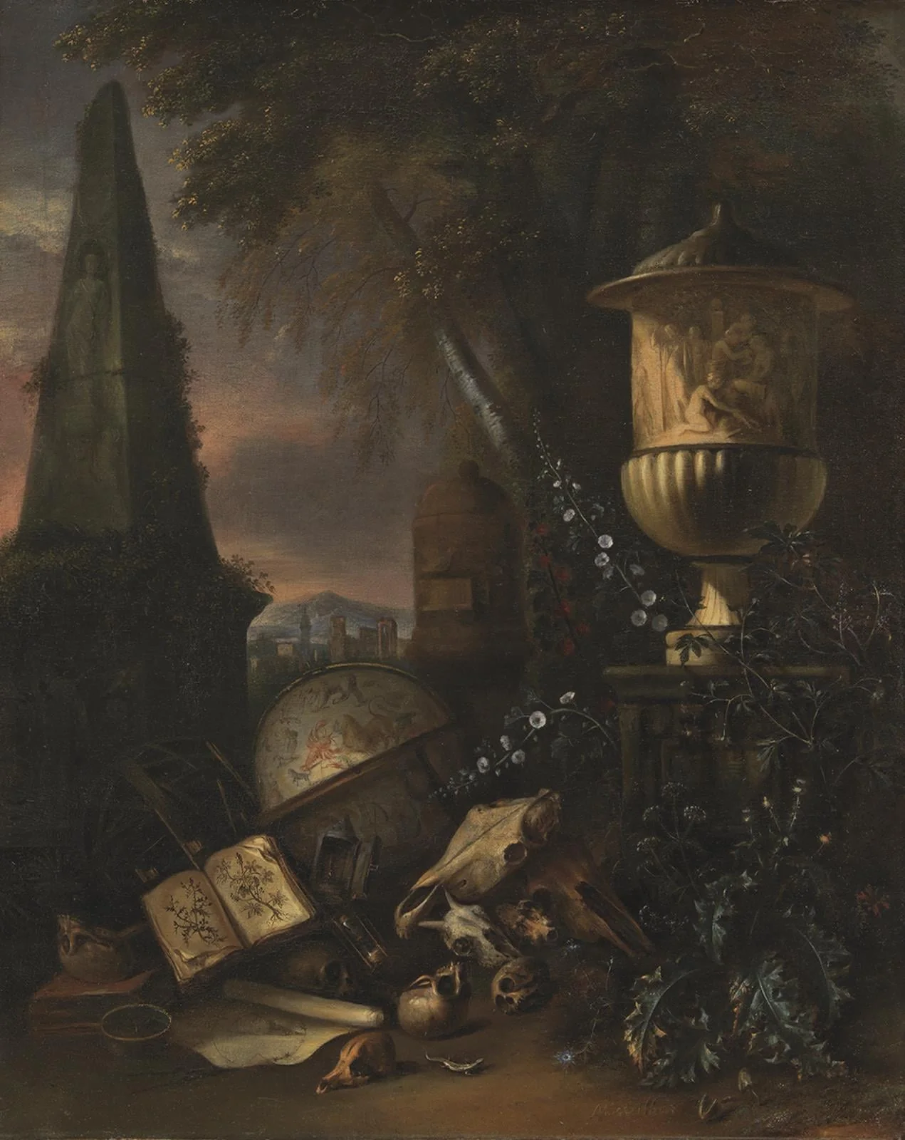 Vanitas. Still Life in a Landscape, detail