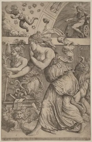 Pandora Opening Her Box, by Master Z.B.M., ink, 1557