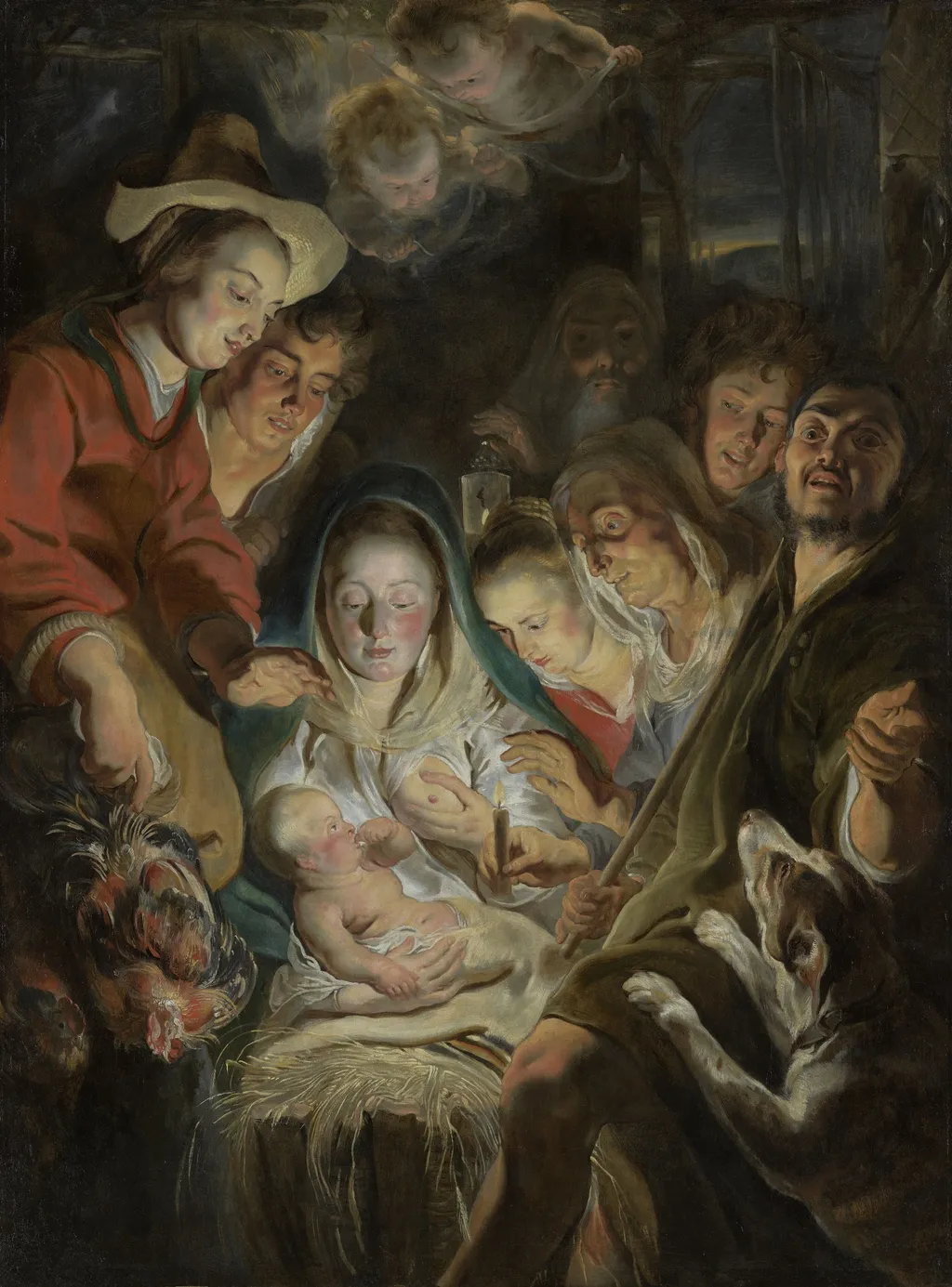 Adoration of the Shepherds, by Jacob Jordaens, oil, 1616