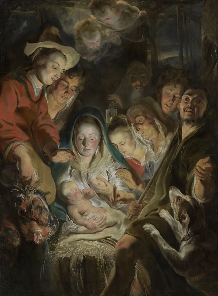Adoration of the Shepherds, by Jacob Jordaens, oil, 1616