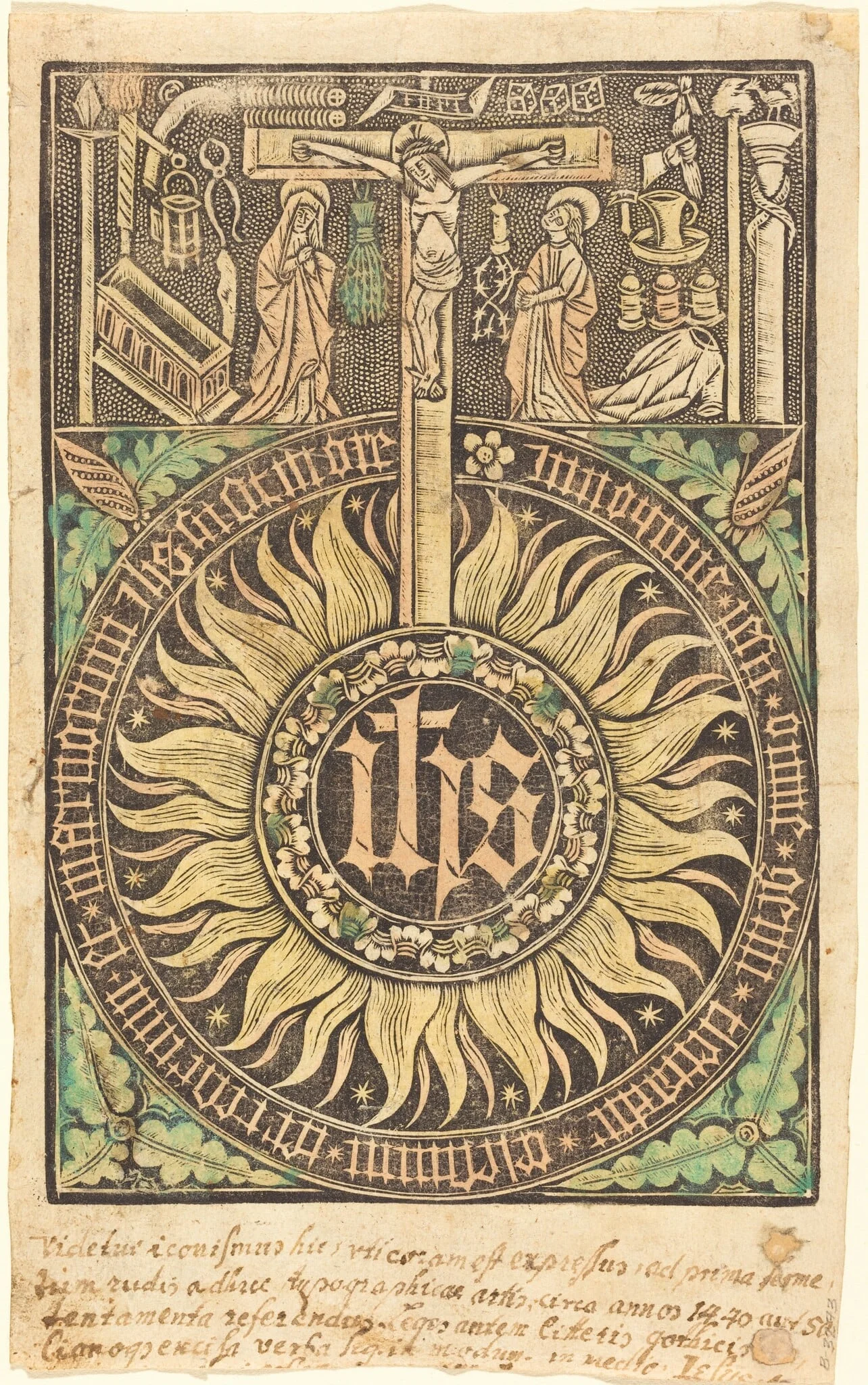The Sacred Monograph with the Crucifixion and Passion Symbols [recto], detail