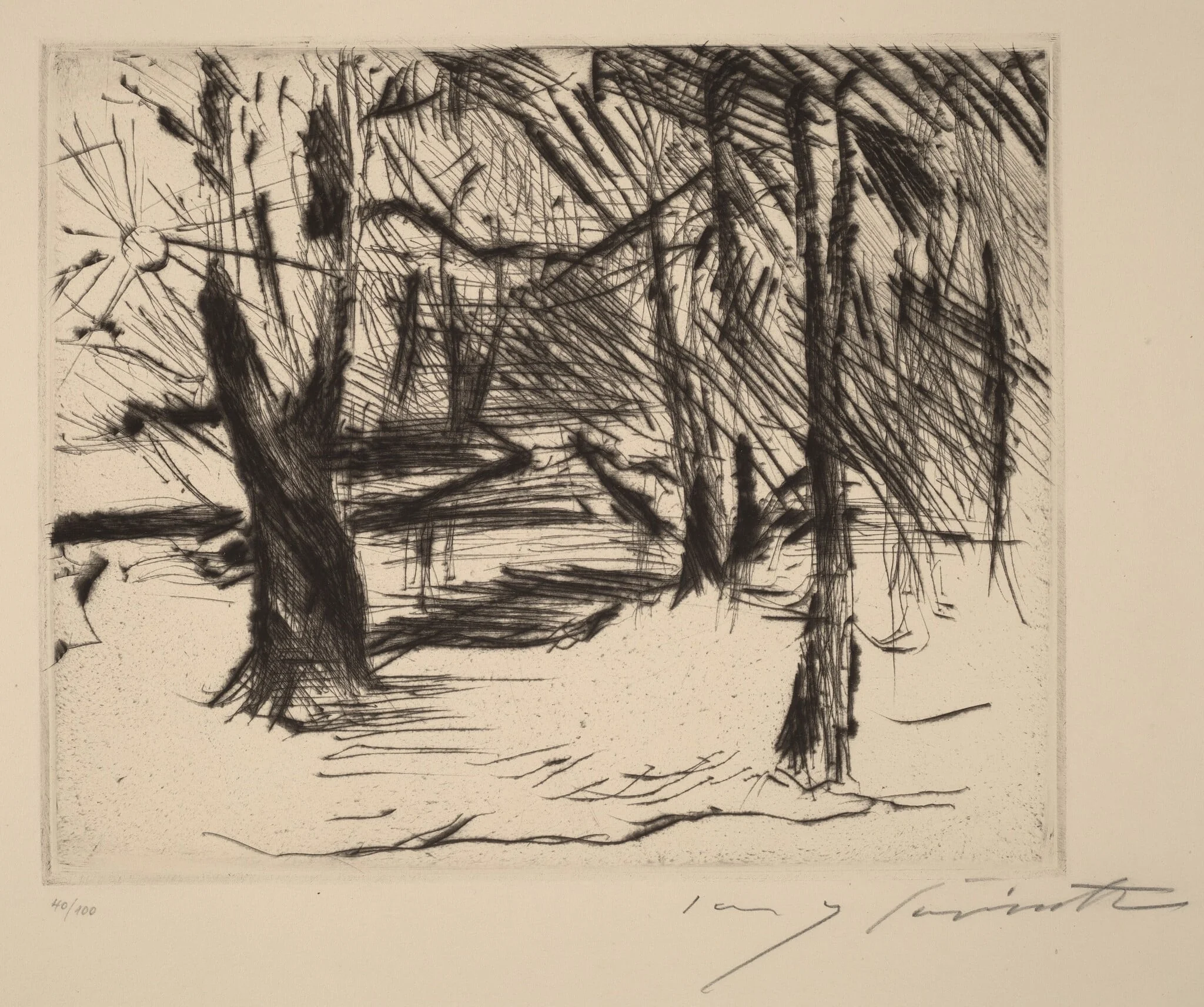 Bäume mit Sonne (Trees in the Sun), detail