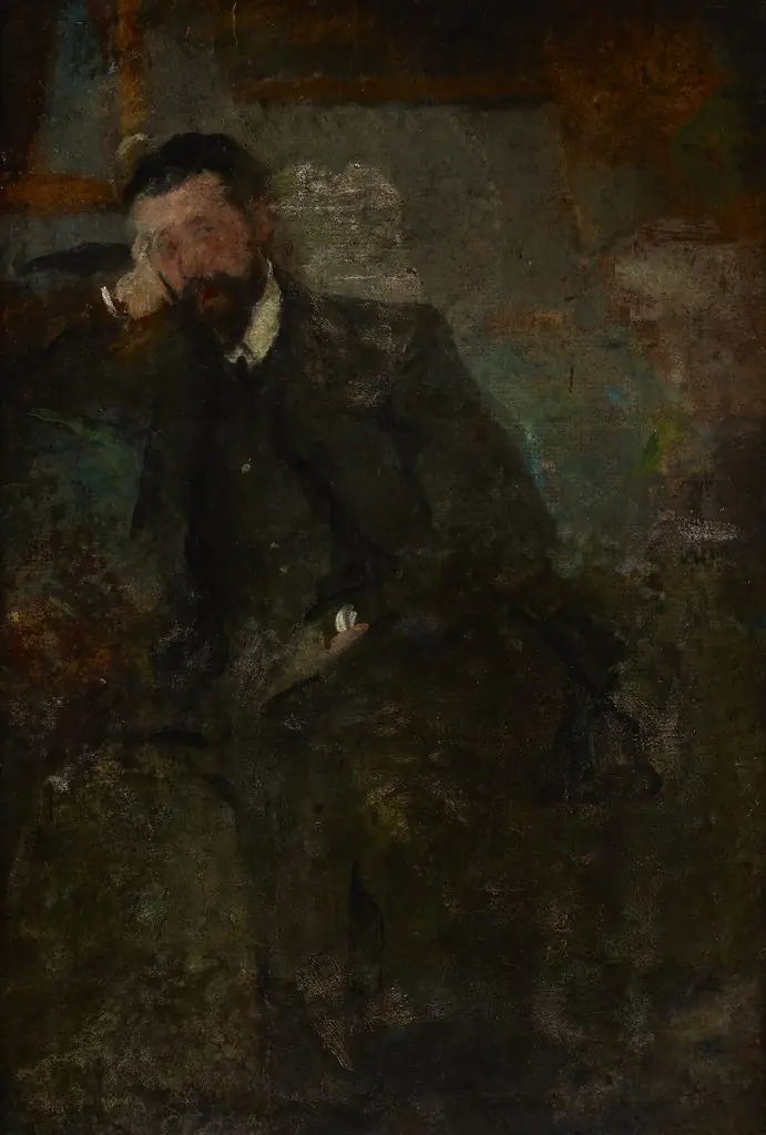 Portrait of a Man – two-sided painting, by Olga Boznańska, unspecified, 1900