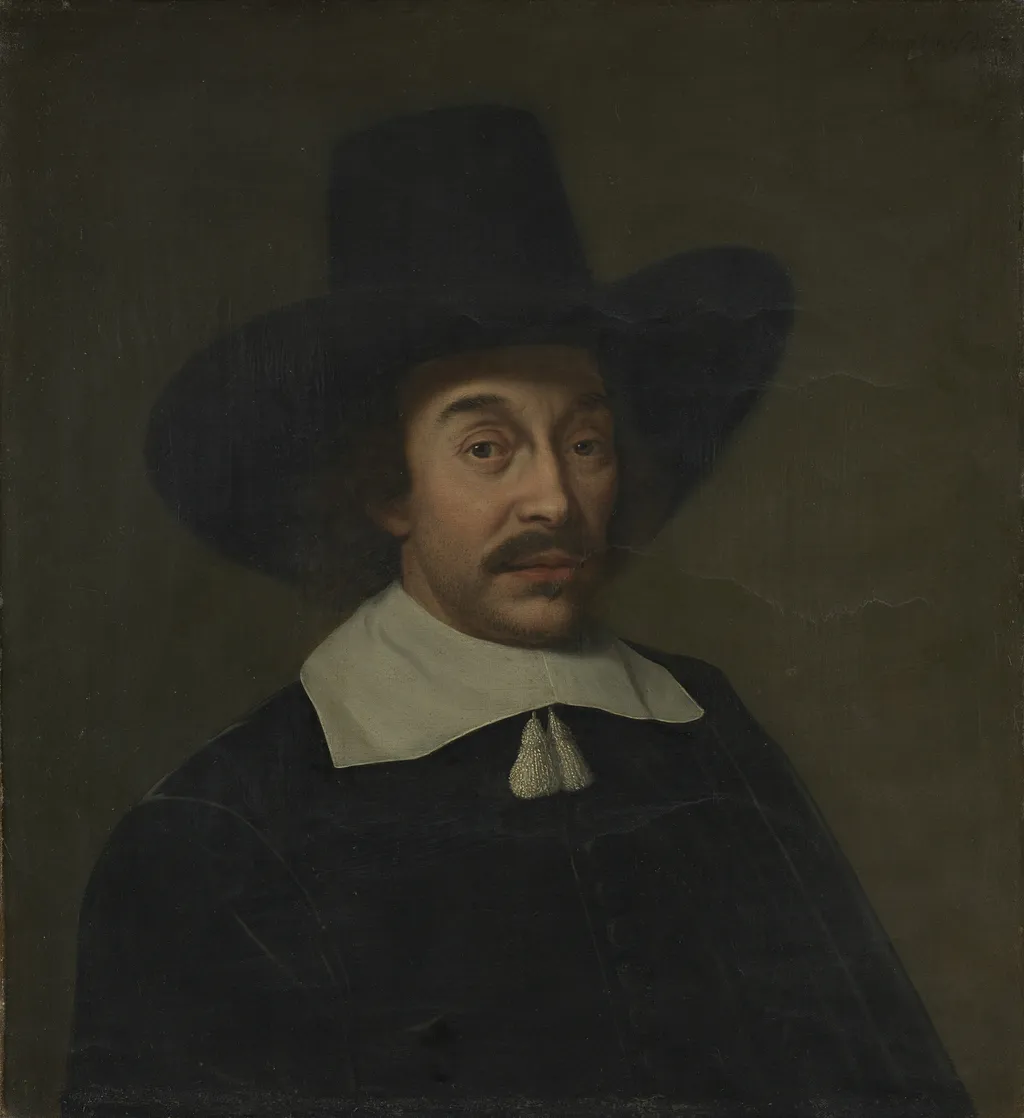 Jan de Hooghe (1608-82). Father-in-law of the painter Ludolf Bakhuysen, by Paulus Hennekyn, oil, 1658