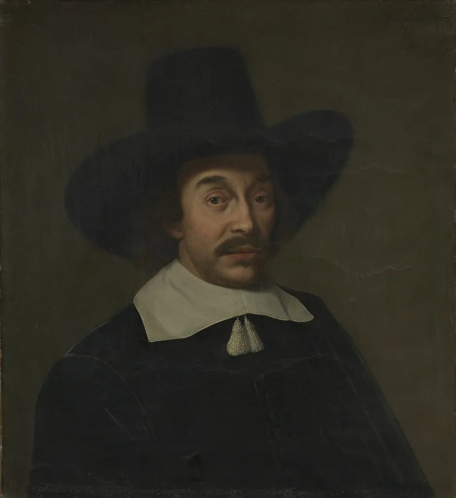 Jan de Hooghe (1608-82). Father-in-law of the painter Ludolf Bakhuysen, by Paulus Hennekyn, oil, 1658