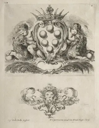 Collection of Various Caprices and New Designs of Cartouches and Ornaments:  No. 6, by Stefano Della Bella, 1646
