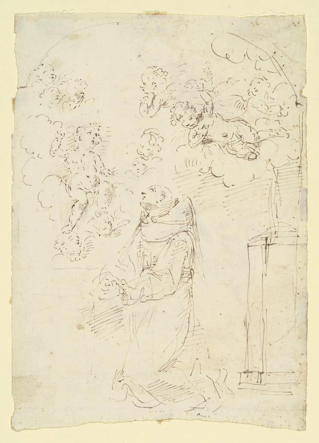 Vision of Saint Anthony of Padua, by Donato Creti, ink, 1601