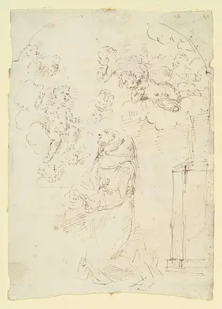Vision of Saint Anthony of Padua, by Donato Creti, ink, 1601
