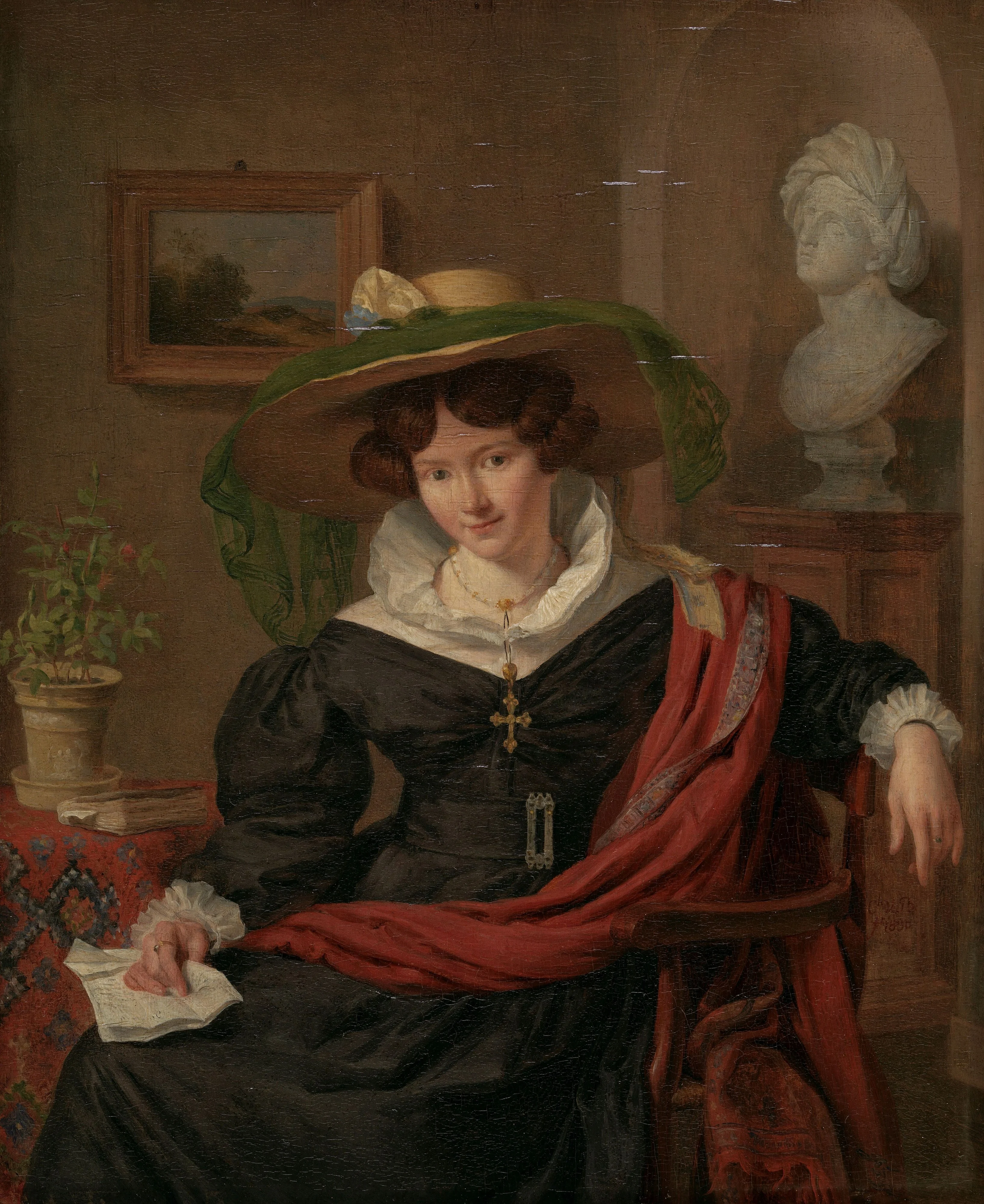 Portrait of Carolina Frederica Kerst, Wife of Louis Royer, detail