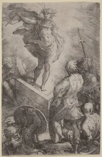 The Resurrection of Christ, by Parmigianino, ink, 1528