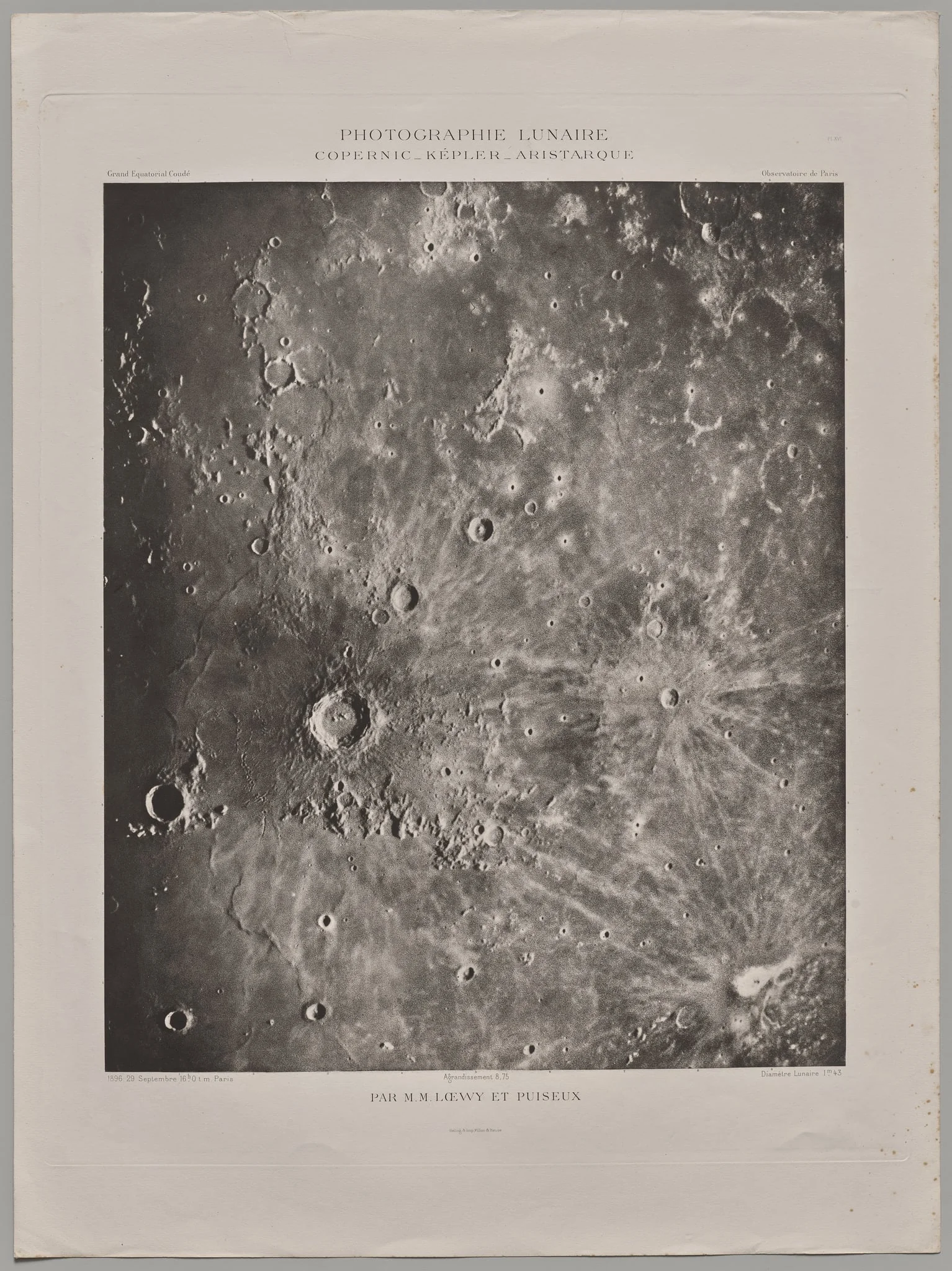 Photographie Lunaire: Copernic-Képler-Aristarique, detail