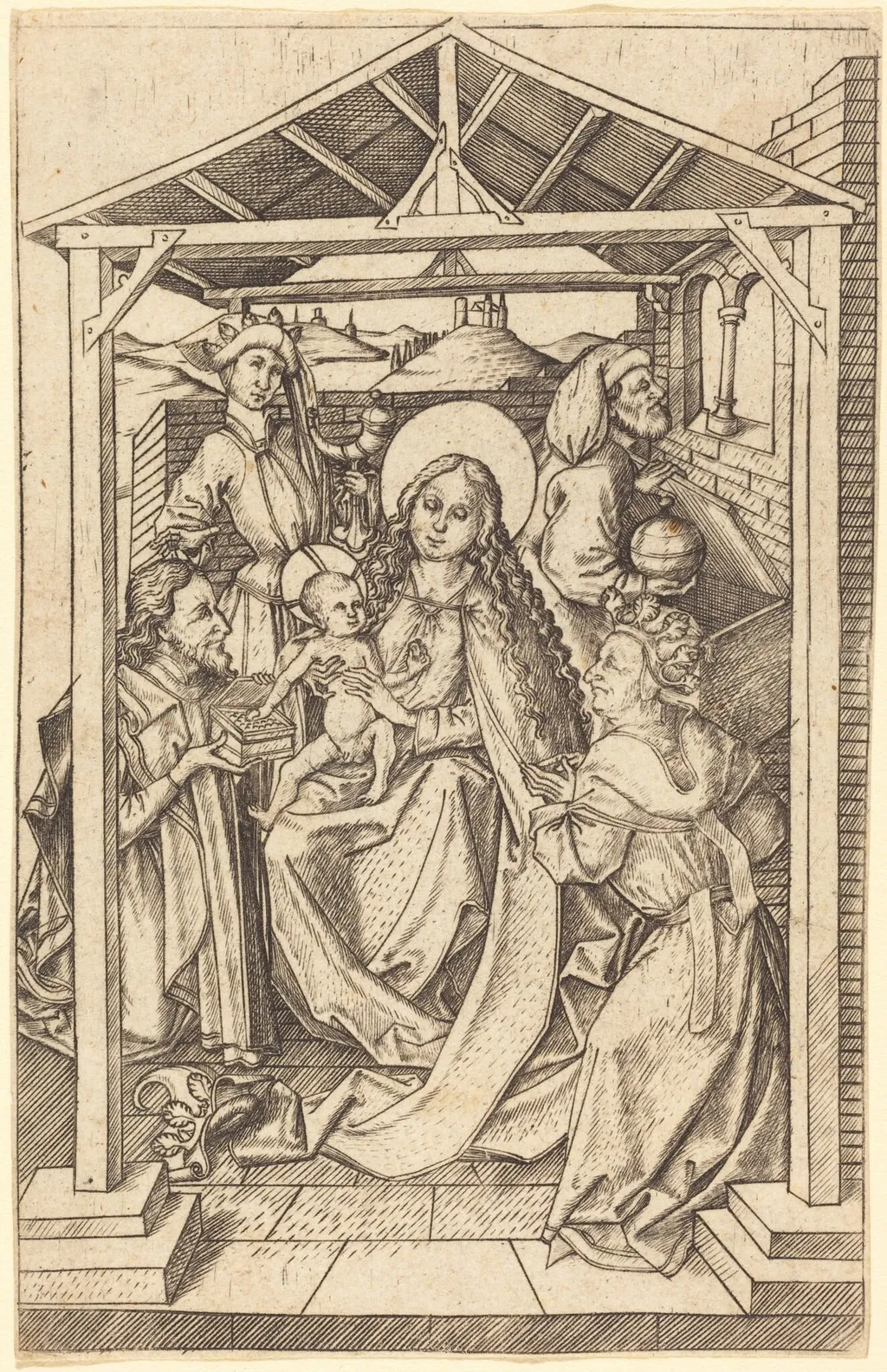 The Adoration of the Magi, by Master E.S., ink, 1462