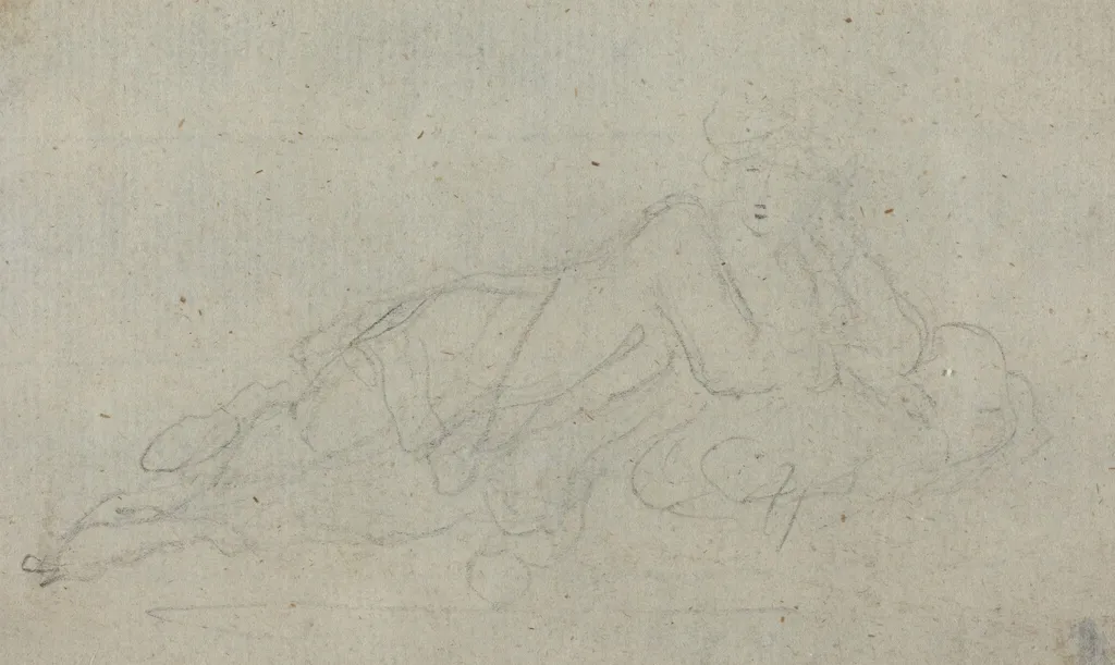 Reclining Woman [verso], by Giovanni Battista Cipriani, graphite, 1756