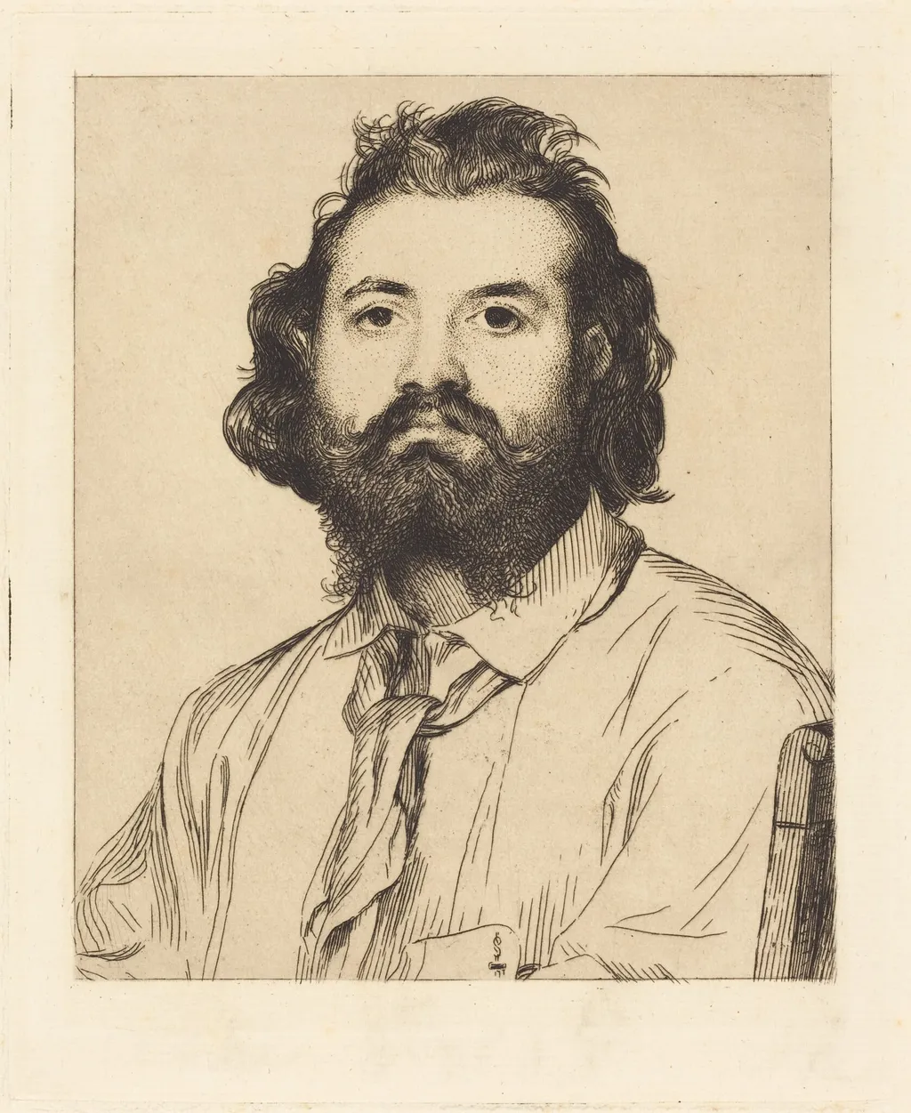 Zacharie Astruc, by Félix Bracquemond, ink, 1865