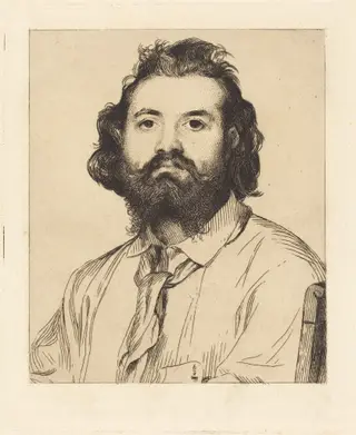 Zacharie Astruc, by Félix Bracquemond, ink, 1865