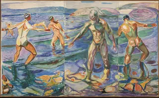 Bathing Men, by Edvard Munch, oil, 1926