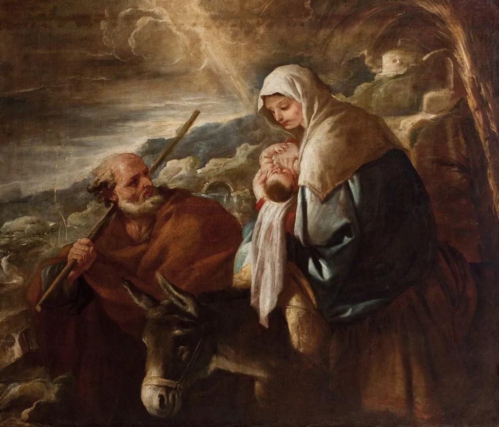Flight into Egipt, by Luca Giordano, oil, 1699