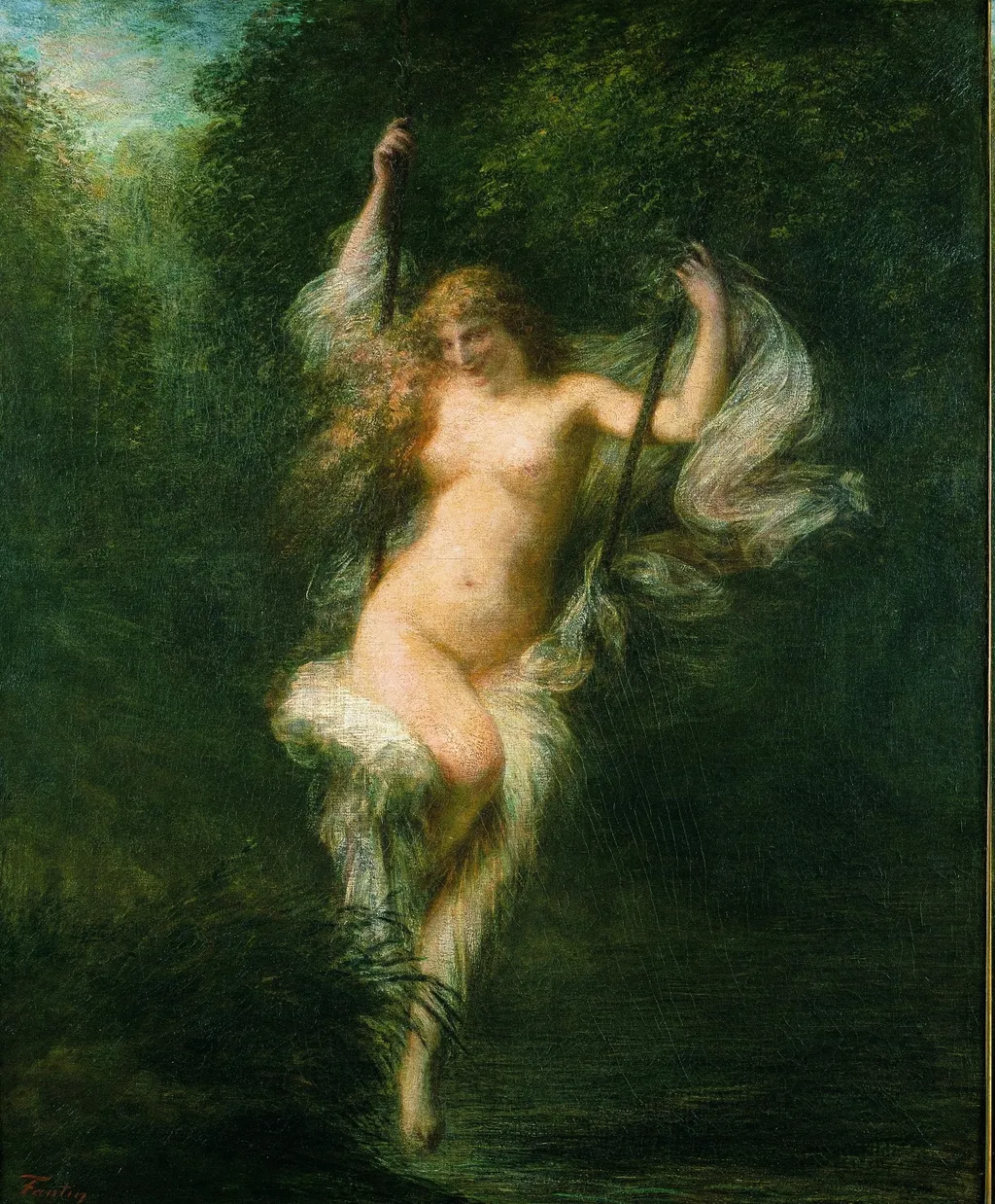 Sarah la bañista, by Henri Fantin-Latour, oil, 1894