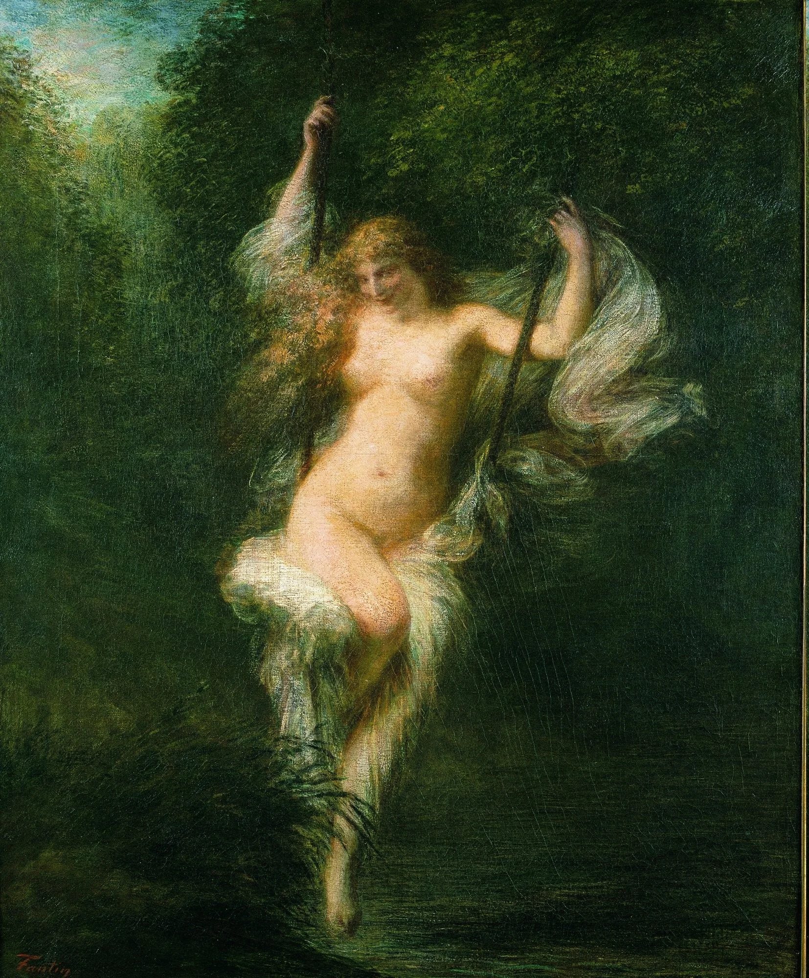 Sarah la bañista, detail
