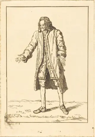Voltaire, by Jean Huber, ink, 1778