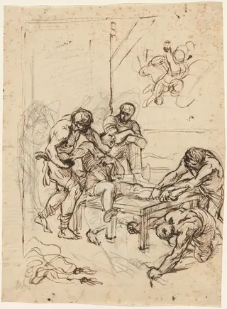 The Martyrdom of Saint Lawrence, by Ludovico Carracci, chalk, 1587