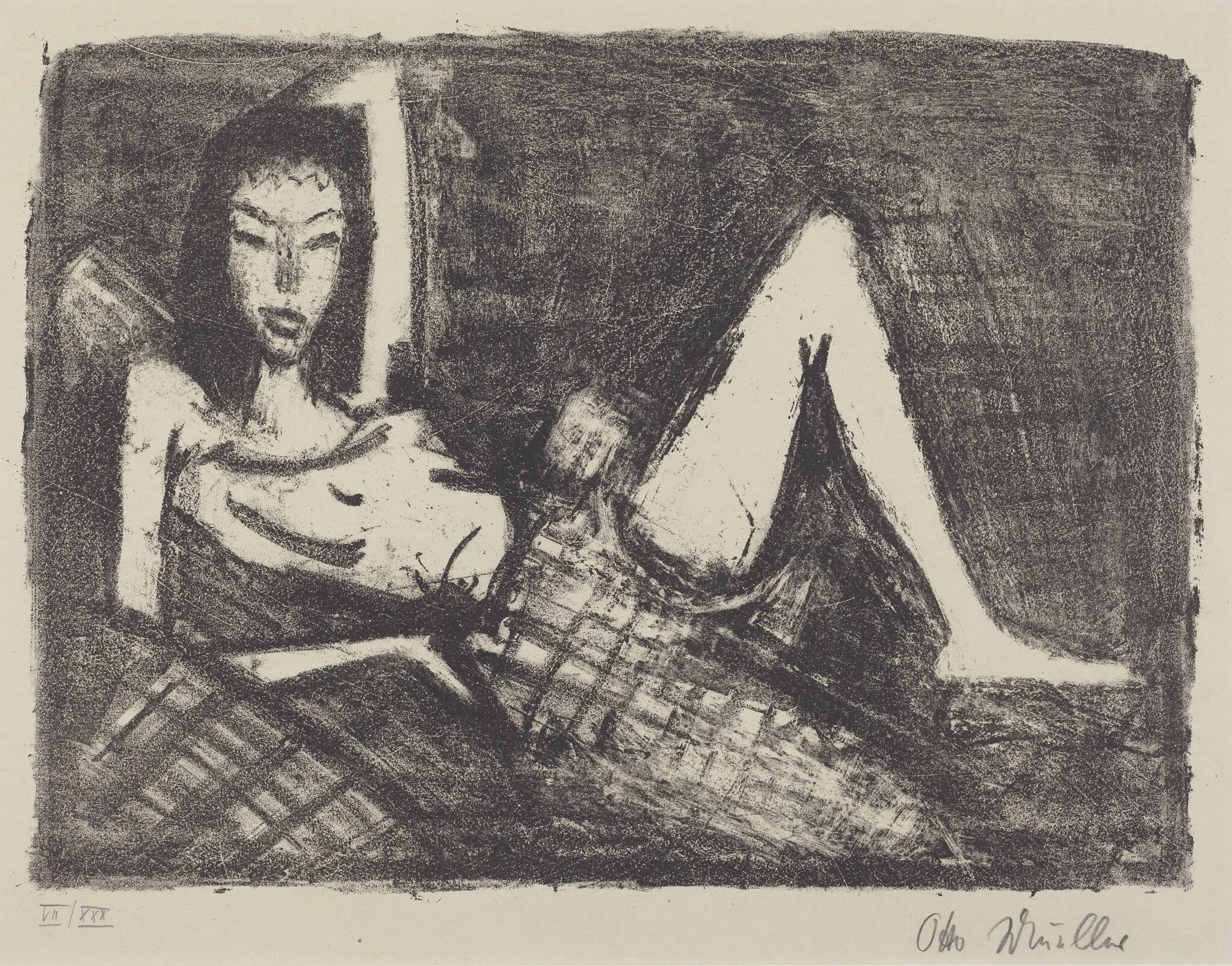 Girl on a Couch (Mädchen auf dem Kanapee), detail