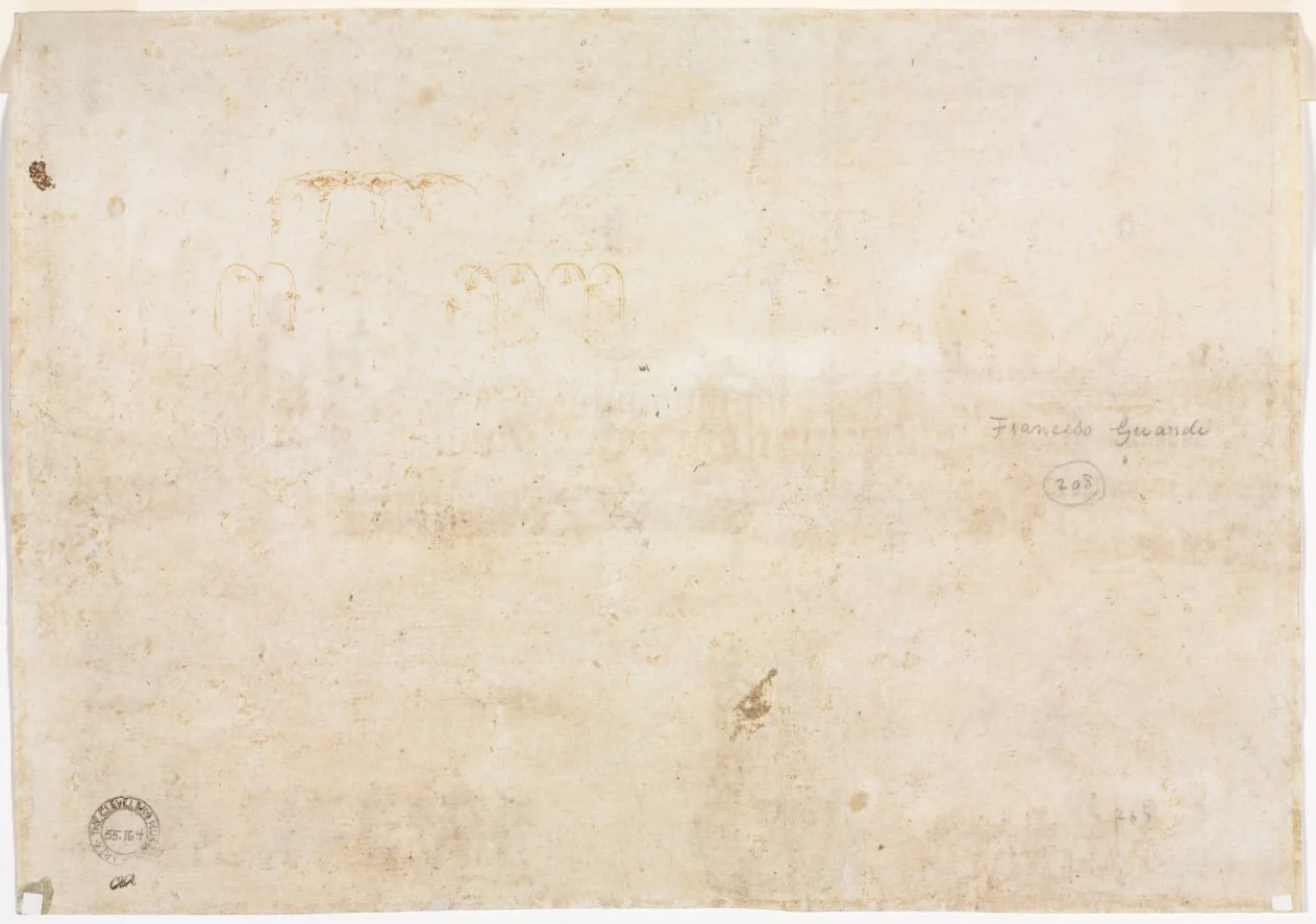 Three Sketches of Arches (verso), detail