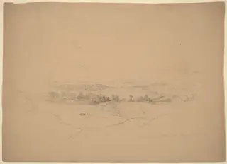 Miami and Ohio Rivers, by Alexander Helwig Wyant, graphite, 1865