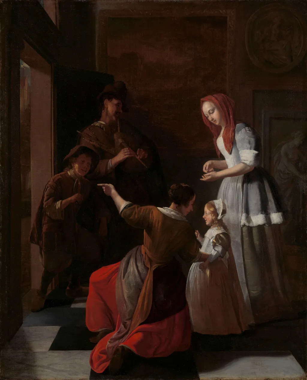 The players, by Jacob Ochtervelt, oil, 1671