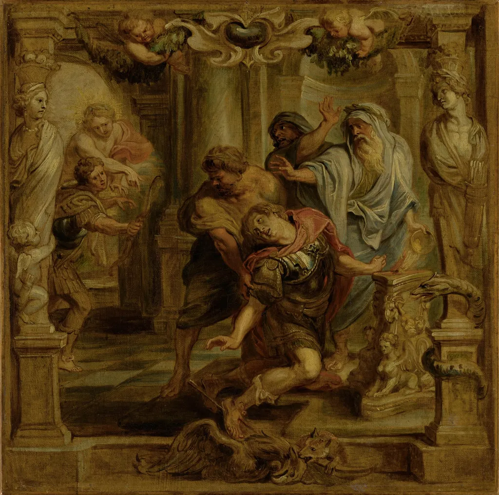 The death of Achilles, by Peter Paul Rubens, paint, 1640