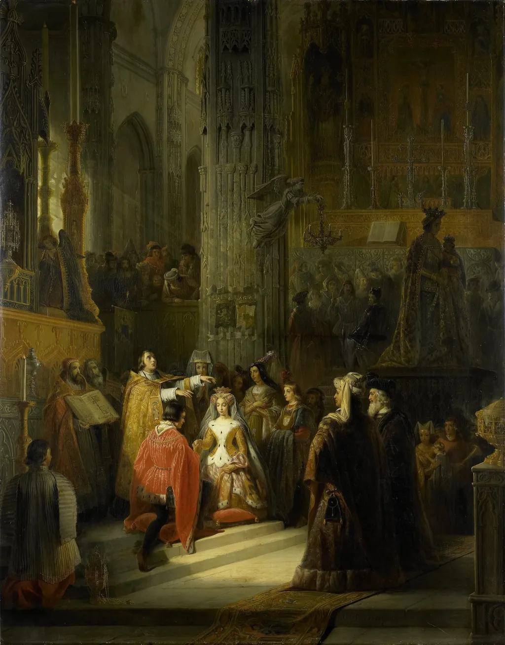 The Wedding of Jacoba of Bavaria, Countess of Holland, and Jan IV, Duke of Brabant, 10 March 1418, by Jacobus Josephus Eeckhout, unspecified, 1839