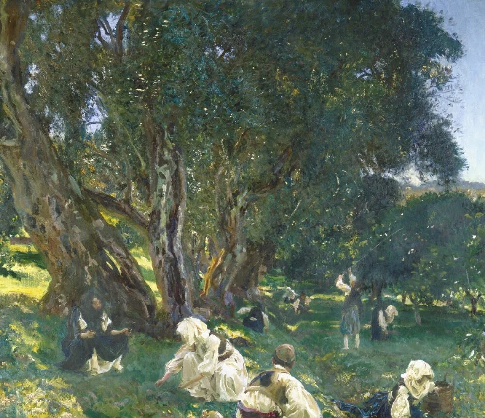 Albanian Olive Gatherers, detail