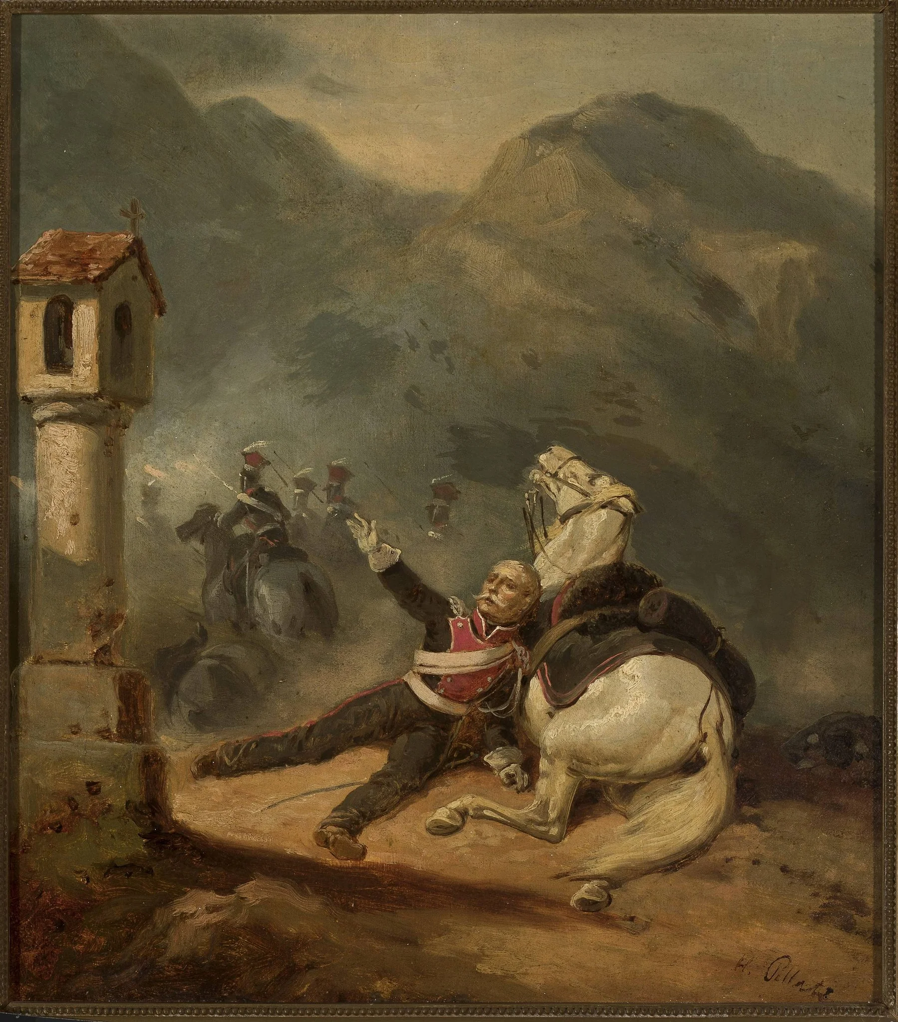 Wounded uhlan by the wayside shrine, detail