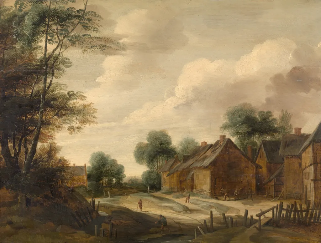 Landscape with a Farm, by Lodewijk de Vadder, oil, 1638